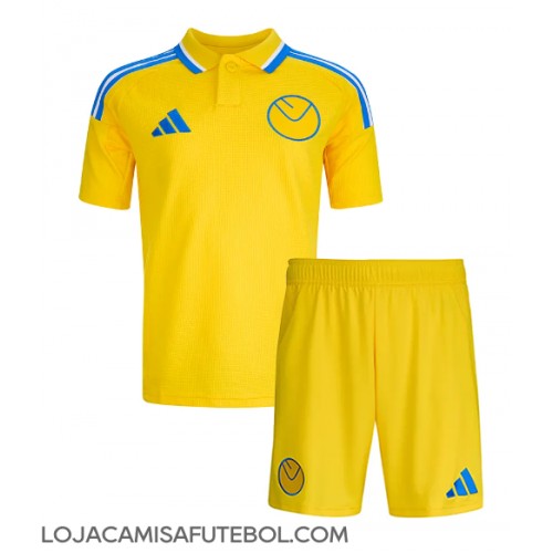 Camisa de Futebol Leeds United Equipamento Secundário Infantil 2024-25 Manga Curta (+ Calças curtas)